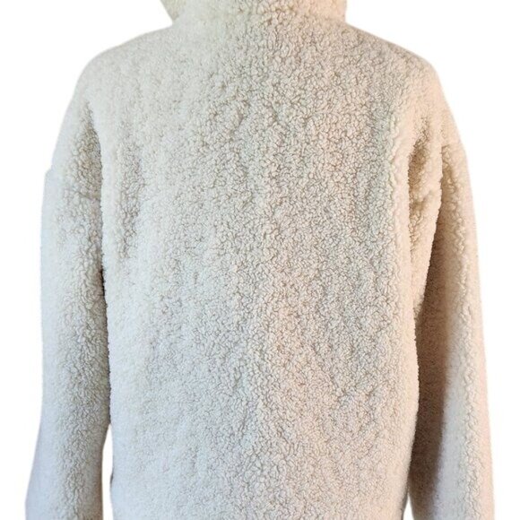 Women's Levi's Hana Sherpa Zip Front Jacket XS Ivory 'Almond Milk' Soft Comfy! - Picture 10 of 10